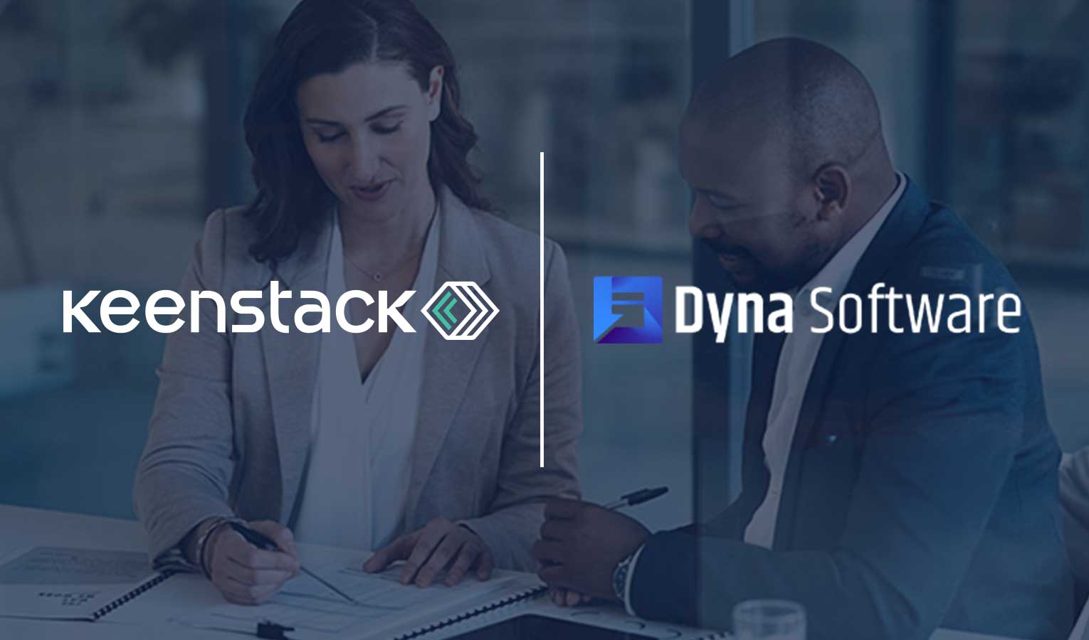 KeenStack and Dyna Software logos representing strategic alliance for ServiceNow governance and DevOps innovation