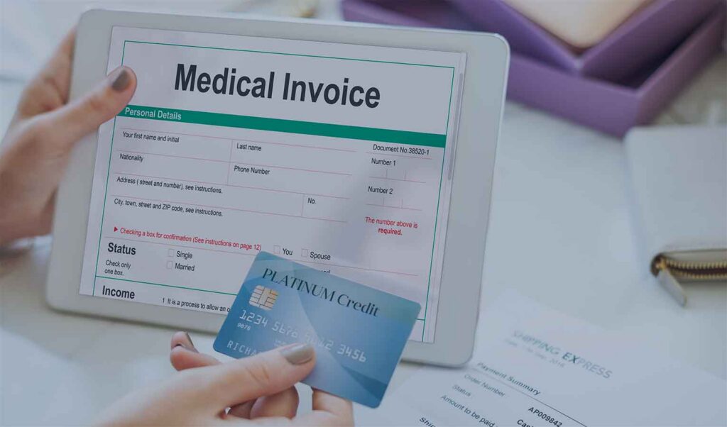 Healthcare professional reviewing reimbursement and claims data